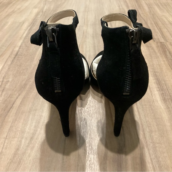 NINE WEST HOWLEY BLACK SUEDE SIZE 7 BNIB ANKLE STRAP STUNNING EVENING PUMP HEEL - Picture 13 of 13